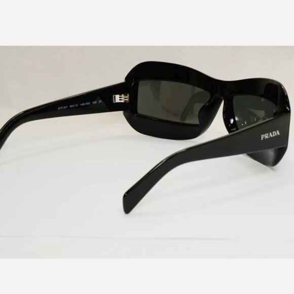 Ladies Prada Grey Italy Square Black Wrap Sunglasses - Picture 5 of 6